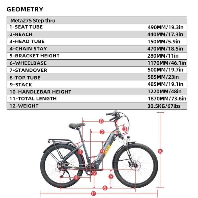 Meta275 Step - Through Commuter E - Bike - Ebike Boomers